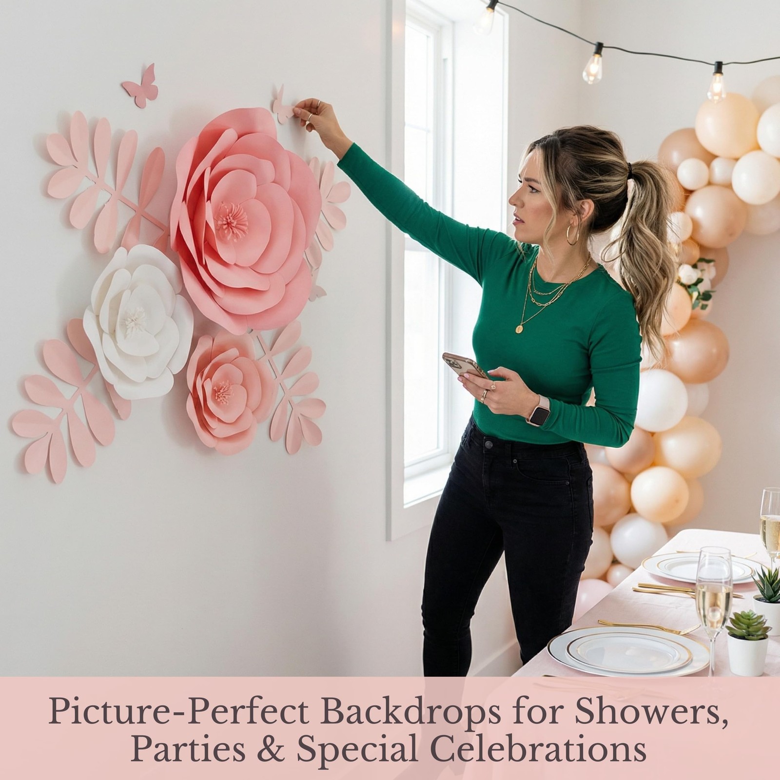 15pc Large Flowers Decorations for Wall – Reusable 3D Wall Decor for Girls Ro…