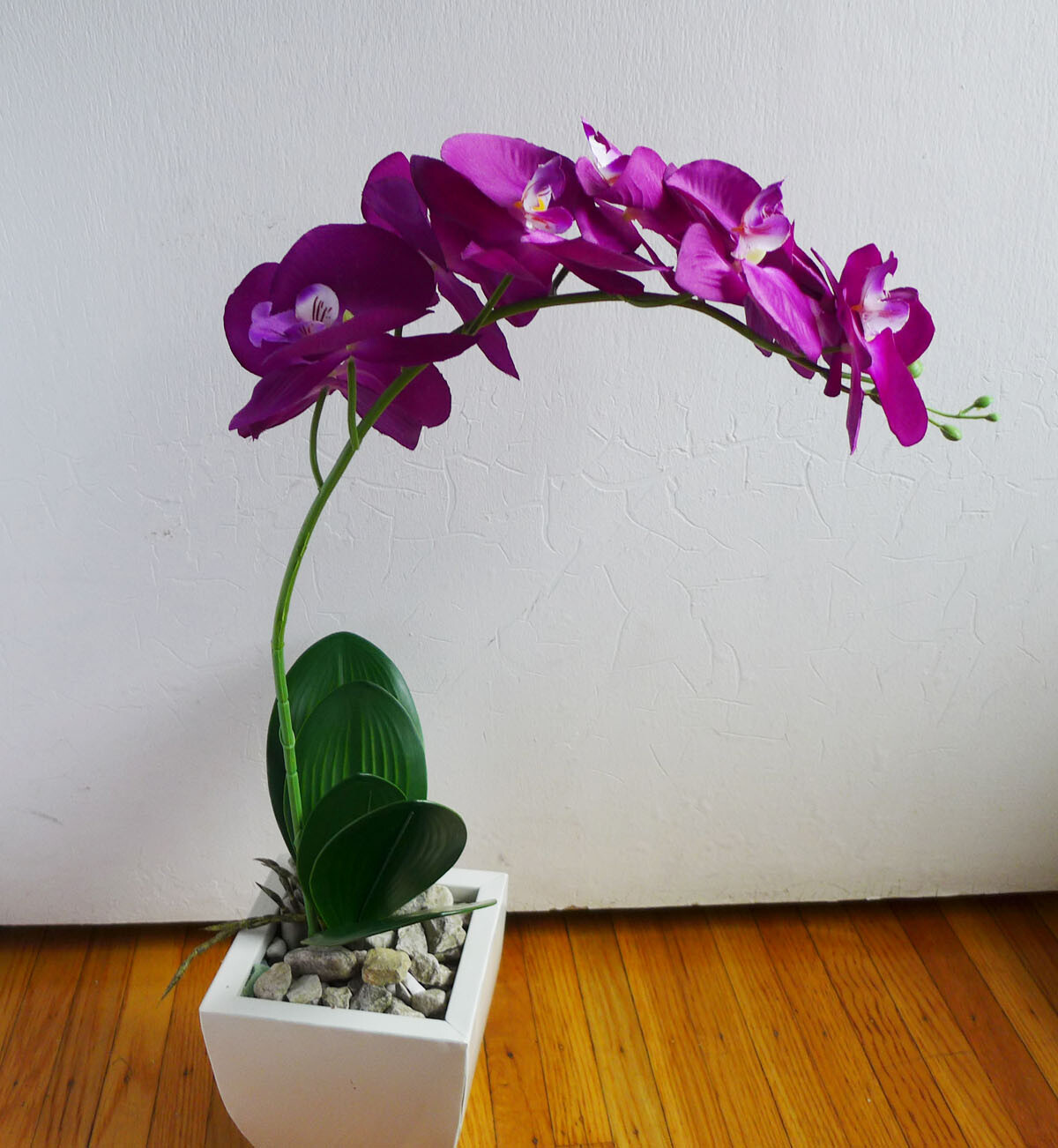 2 Pcs Artificial Butterfly Orchid Flower Plants With Leaves (#28-3)