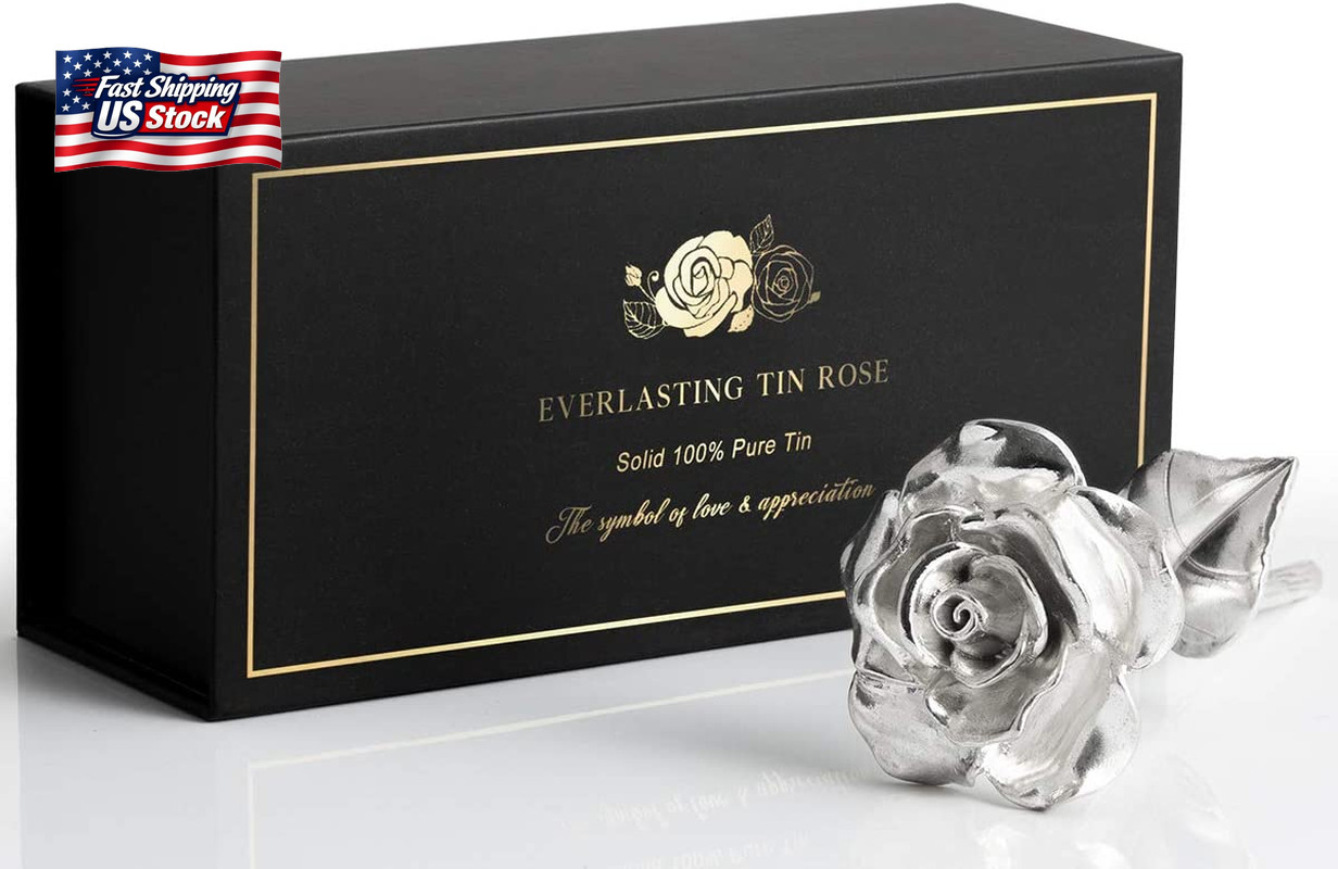 BESZONE Tin Rose 10Th Anniversary for Her Gift – Tin Gift 10 Year Wedding Annive