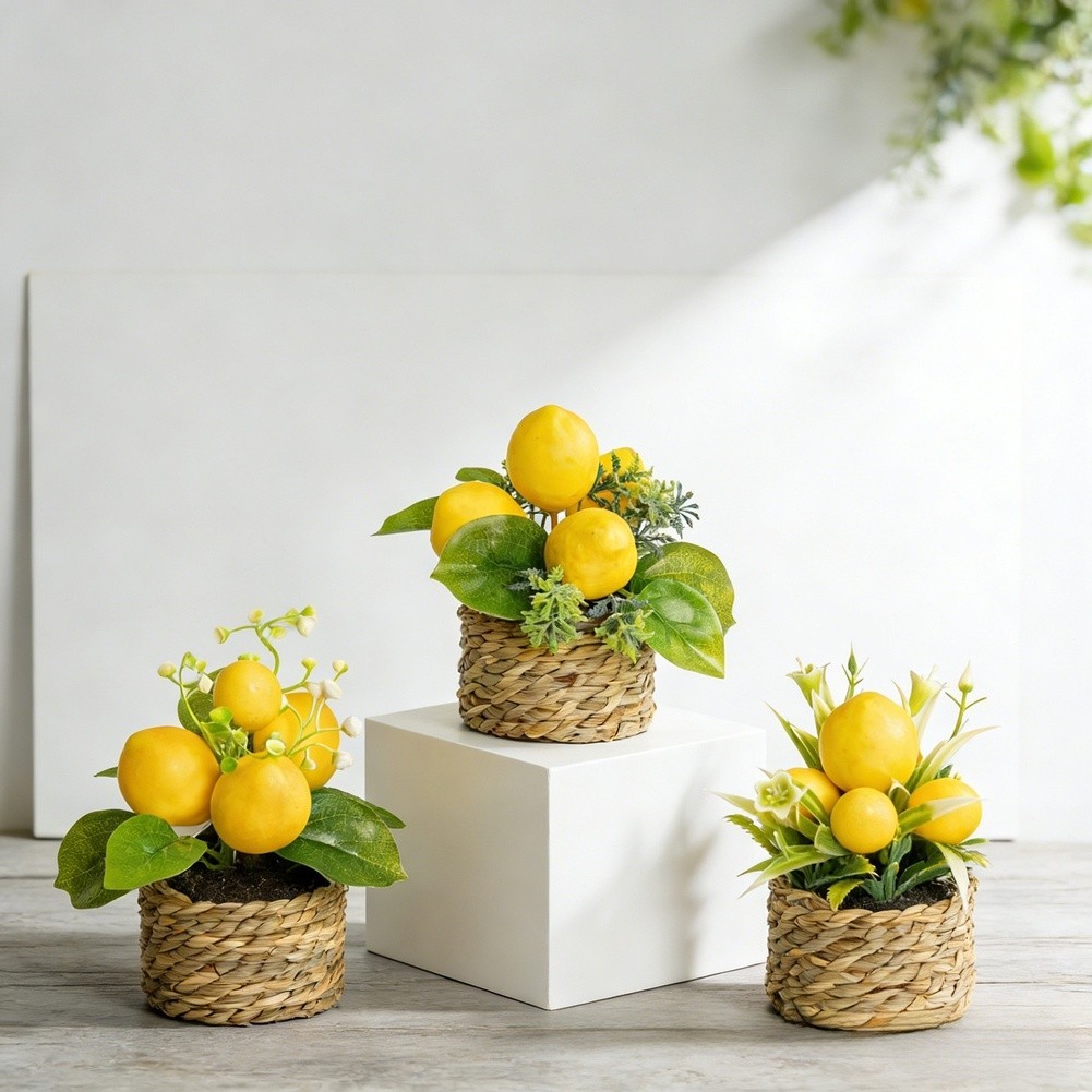 Artificial Lemon Tree FOR MINI Potted Plant Decor for Home Office Wedding