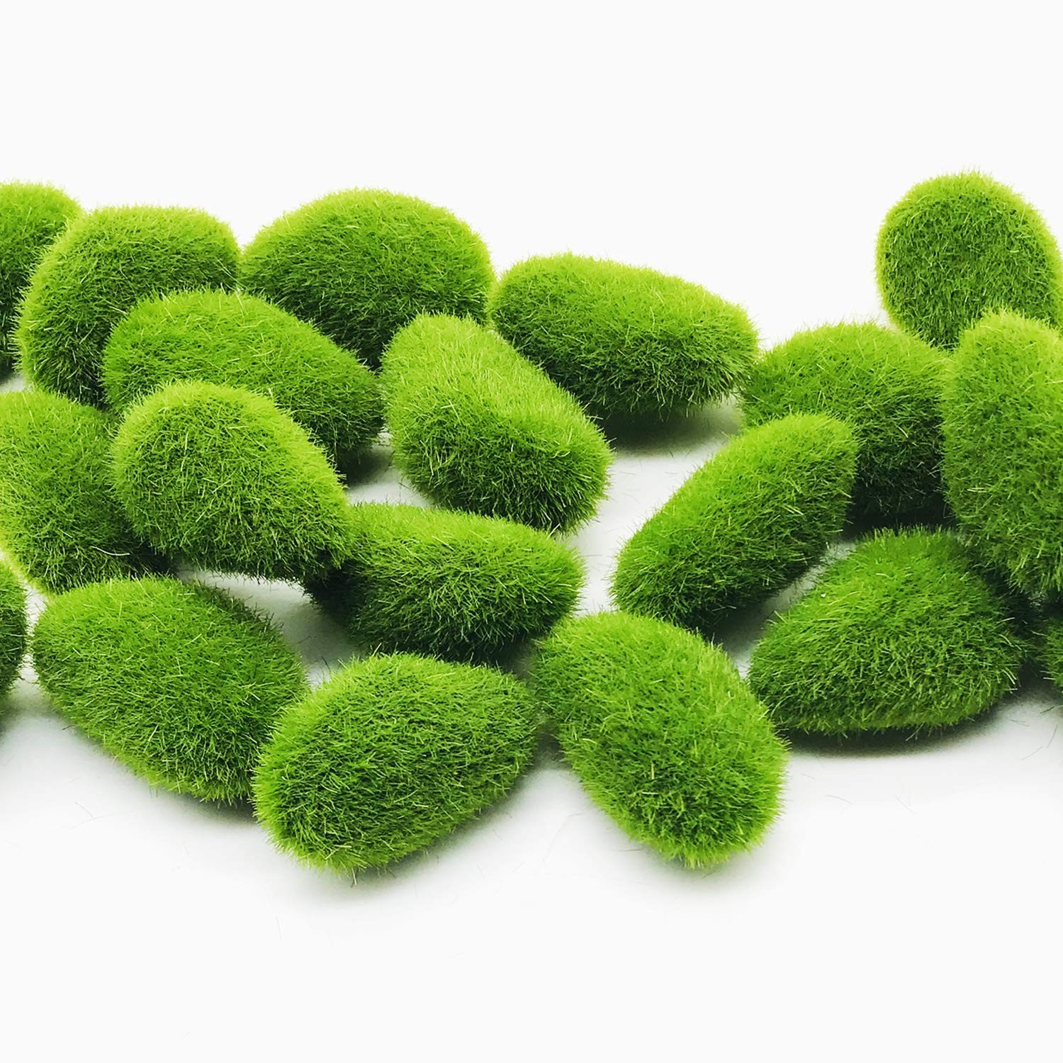 24 PCS Artificial Moss Rocks Decorative Fake Succulent Set Floral Decor