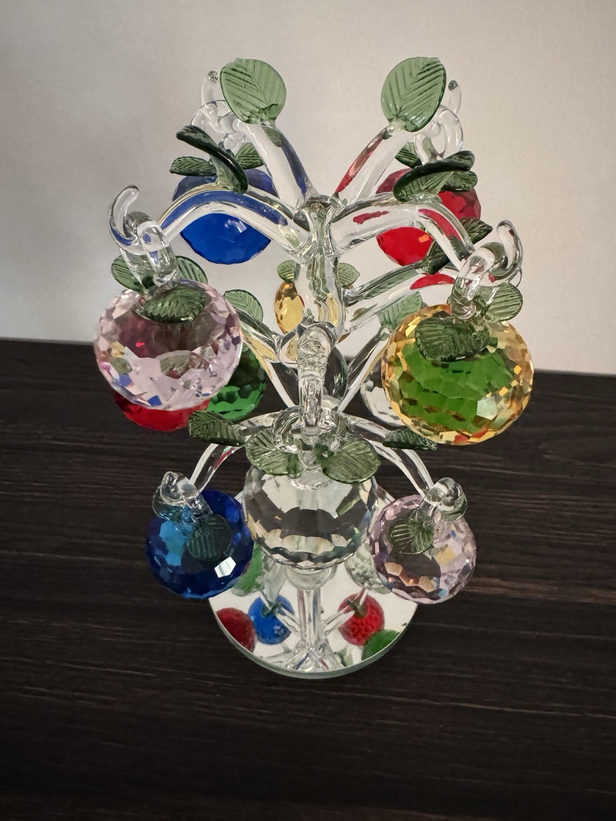 Crystal Apple Tree Ornament Artificial Apple Tree Figurine Decorative Apple T…