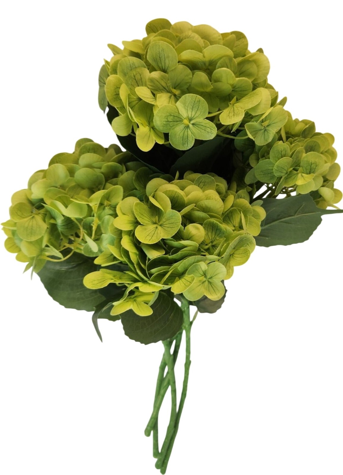 Apple Green Artificial Hydrangea Stem Silk Flower Faux Floral Wedding Decor