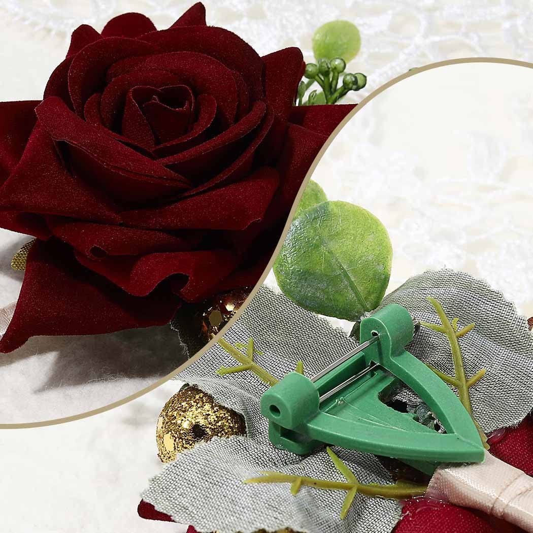 Wedding Boutonniere Groom Flower Buttonholes Groomsmans Prom Party Suit Decor…
