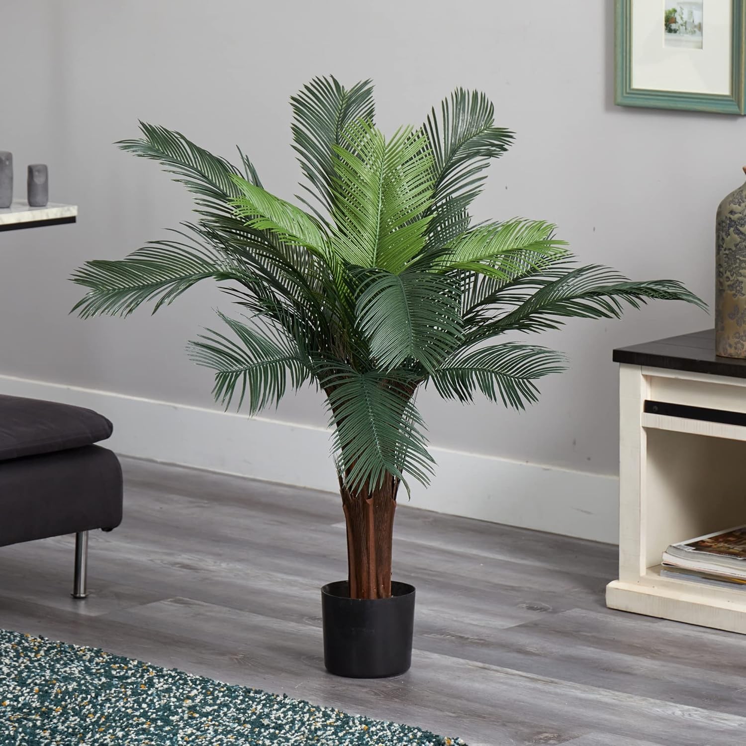 3ft Cycas Artificial Palm Tree UV Resistant Faux Greenery For Indoor Outdoor