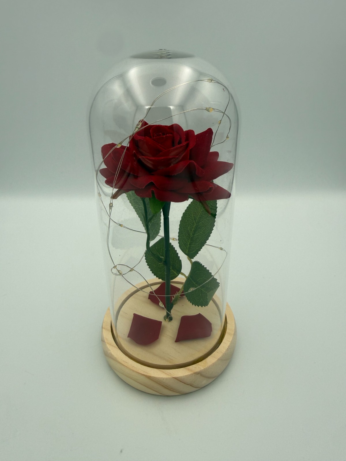 Dependable Industries Red Rose In Glass Dome LED Light Up Gift