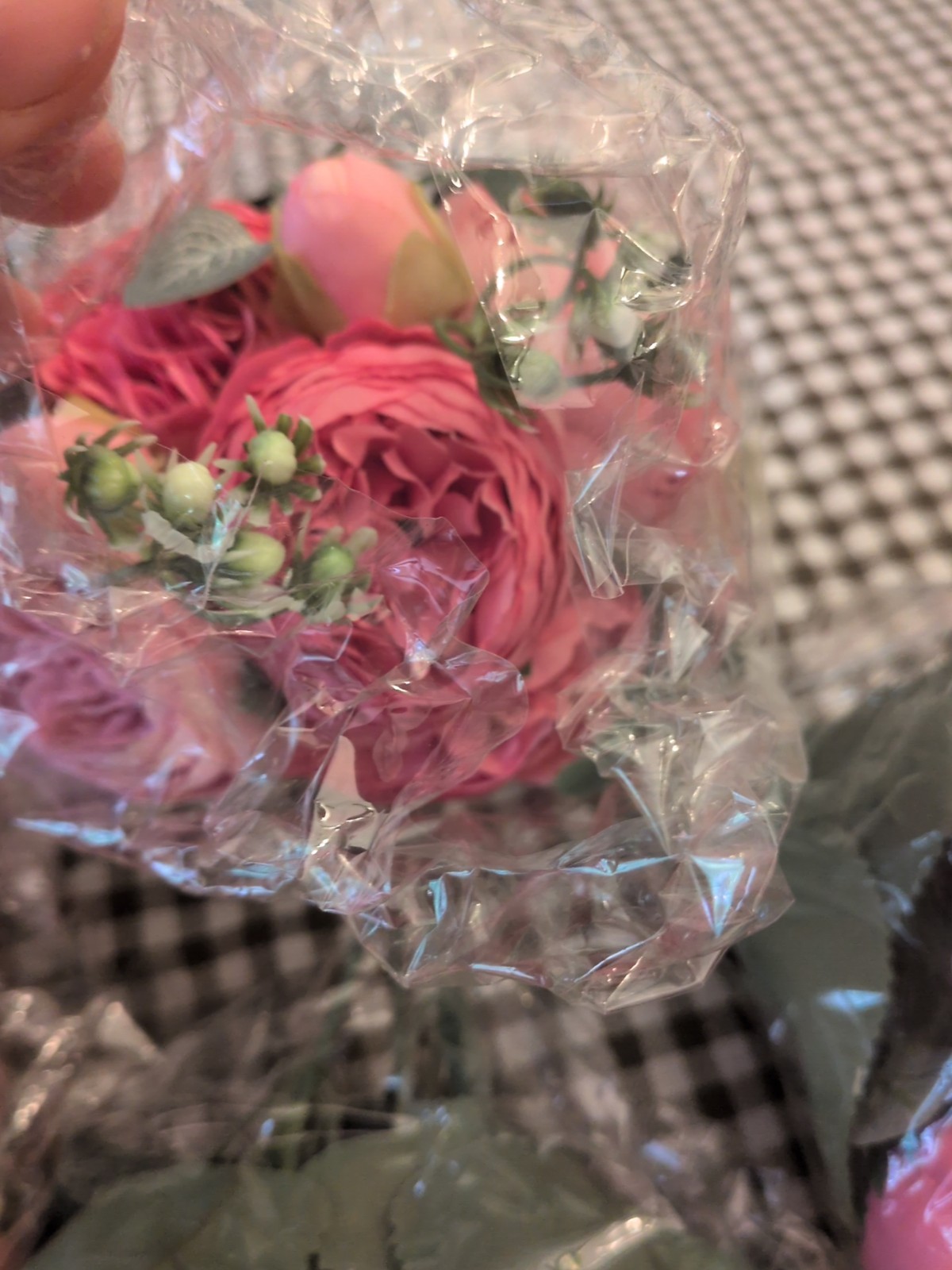 Pink Silk Peony Artificial Flowers 1 Bouquet 5 Big Head and 4 Bud Fake Flowers