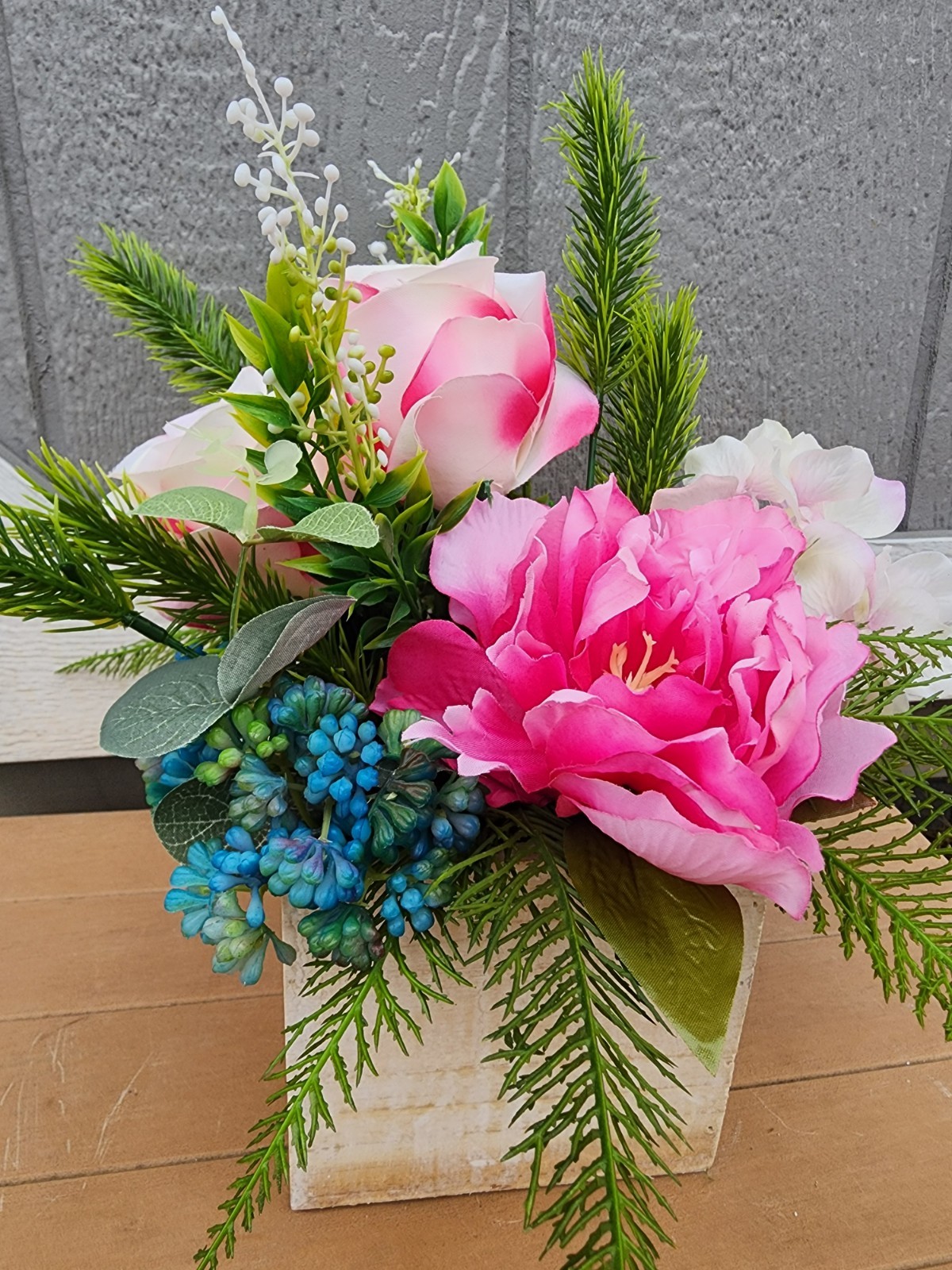 The Demi Princess Rose, Peony & Hydrangea Centerpiece Elegant Spring Floral