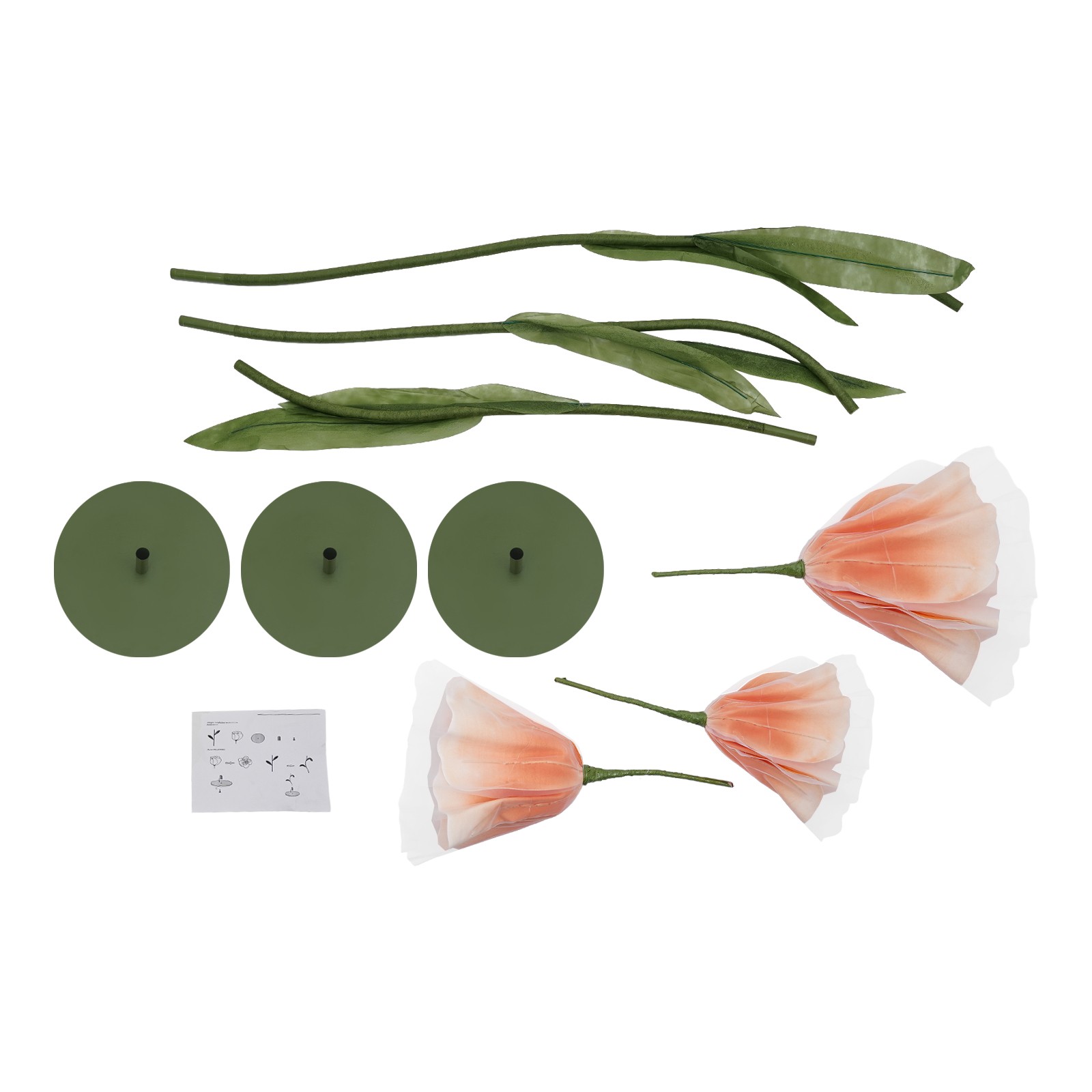 3pcs Artificial Flowers Adjustable Wedding Flowers Background Decor Light Orange