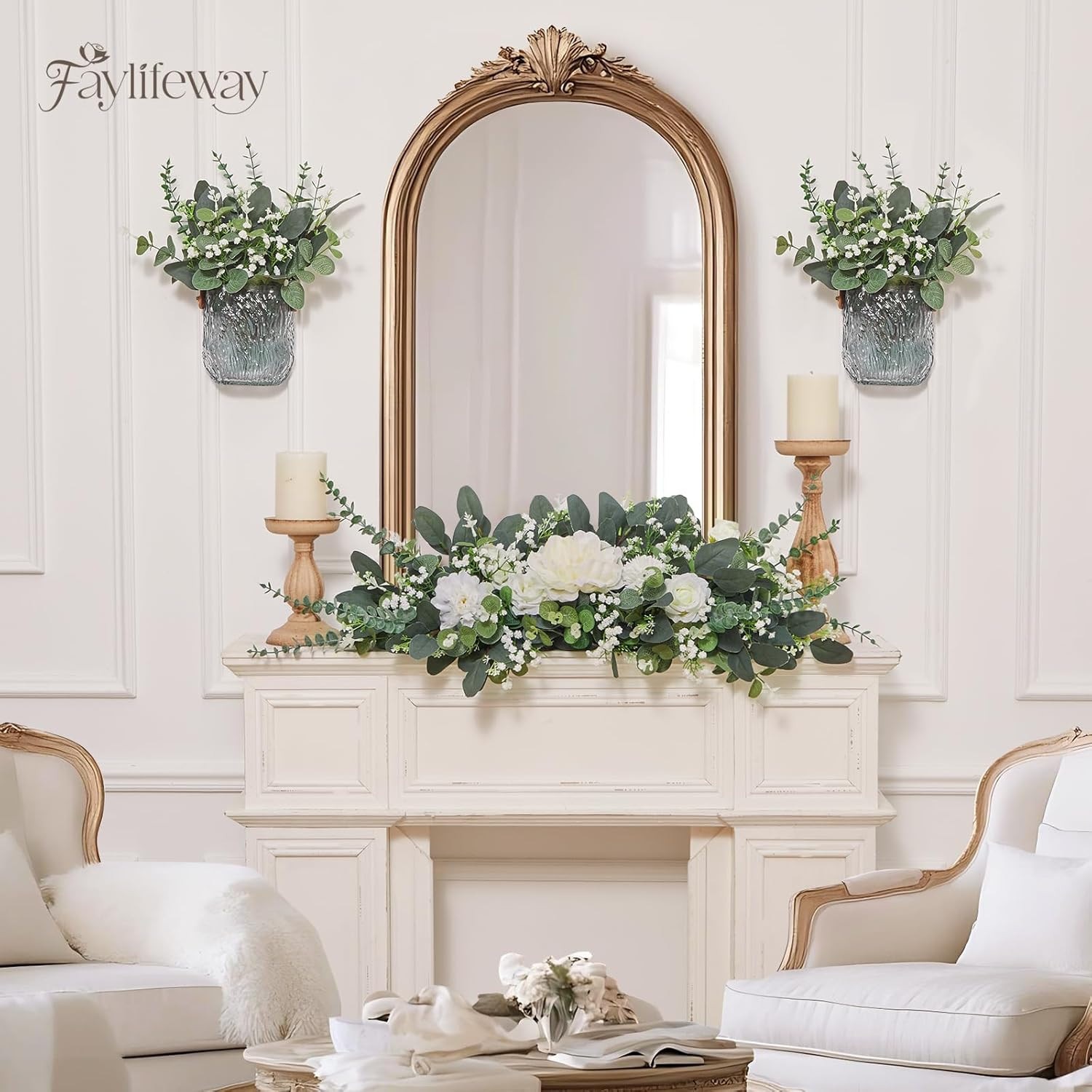 120 Pcs Mixed Eucalyptus & Baby Breath Flowers for DIY Floral Decor