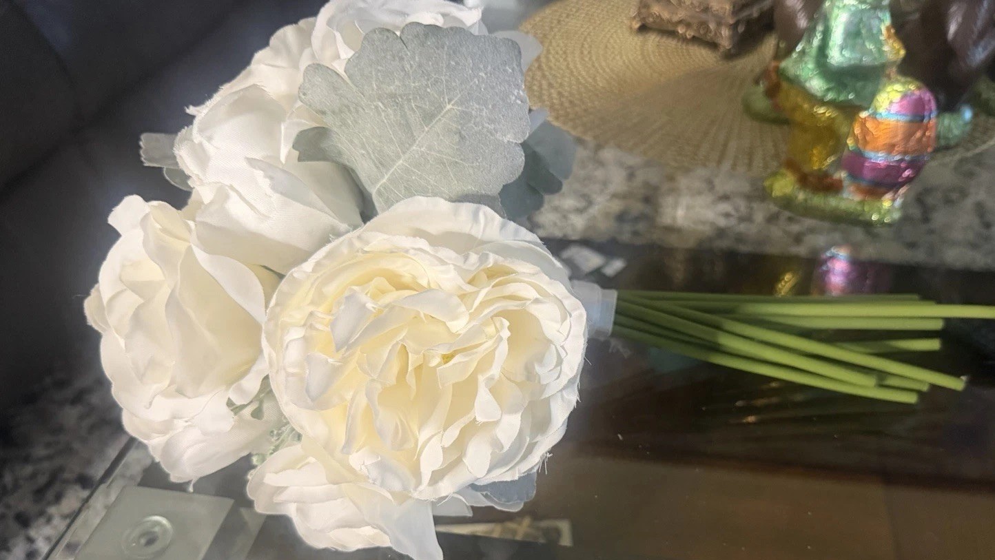 Williams Sonoma Artificial Peonies Silk Flowers Faux Peony Bouquet Floral White