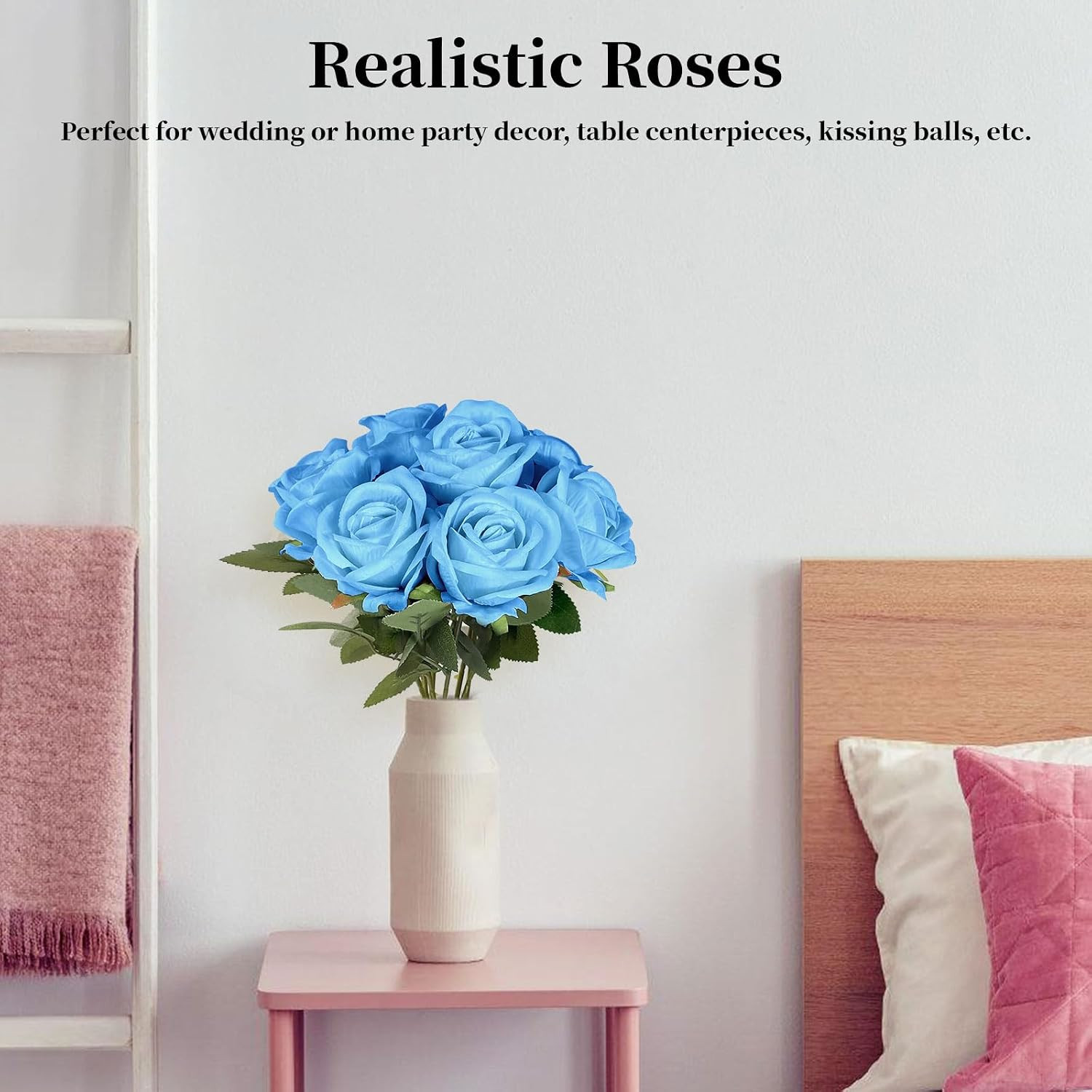 10 PCS Artificial Roses with Long Stems Silk Flowers Realistic Foam Flowers Fake