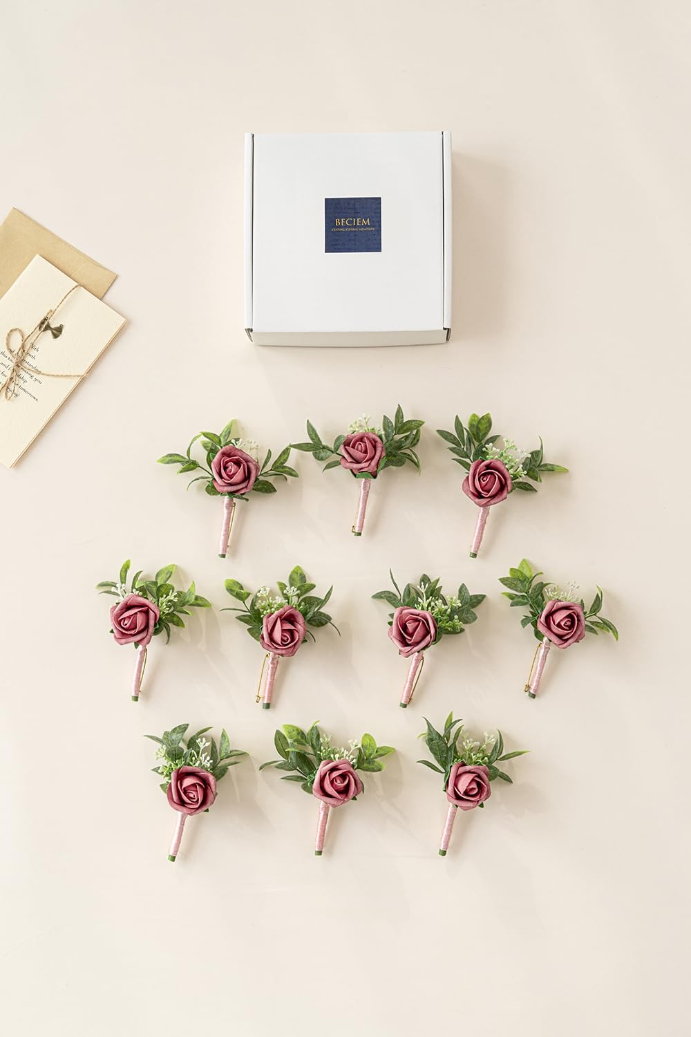 10PCS Boutonniere for Men, Wedding Prom Boutonniere for Groom Groomsmen Guest…