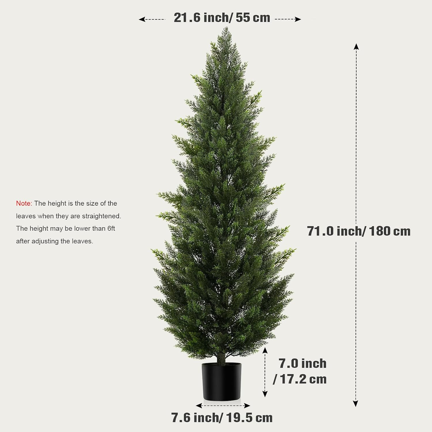 Vitalismo Outdoor Artificial Cedar Topiary Tree, Faux Evergreen Shrubs for Front