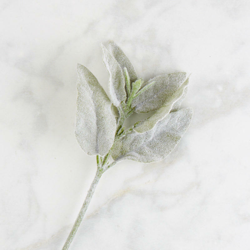 Factory Direct Craft Green Flocked Lamb’s Ear Stems for Indoor Decor