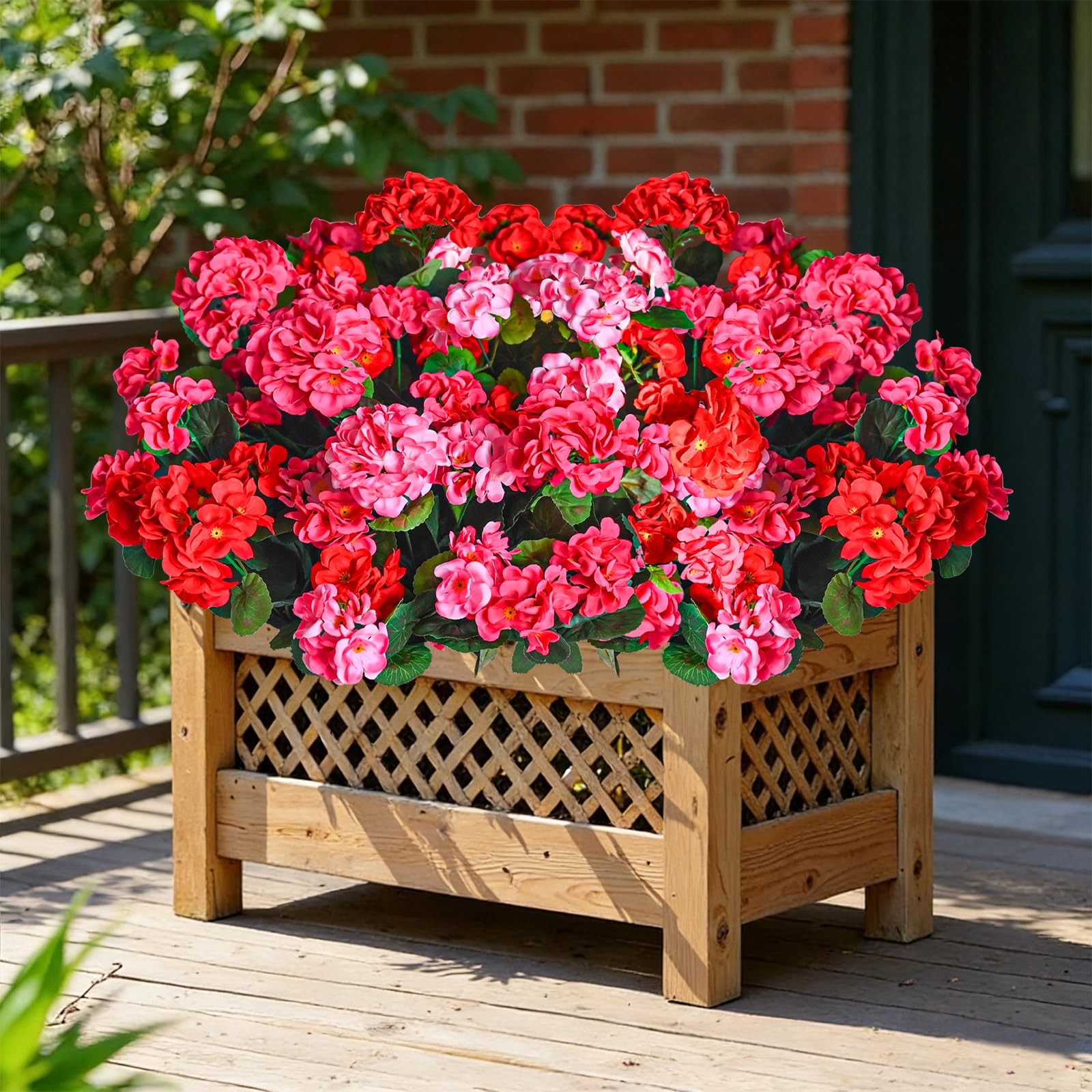 Fake Outdoor Flowers, 6 Pcs Artificial Flowers for Outdoors, Mixed Color Arti…