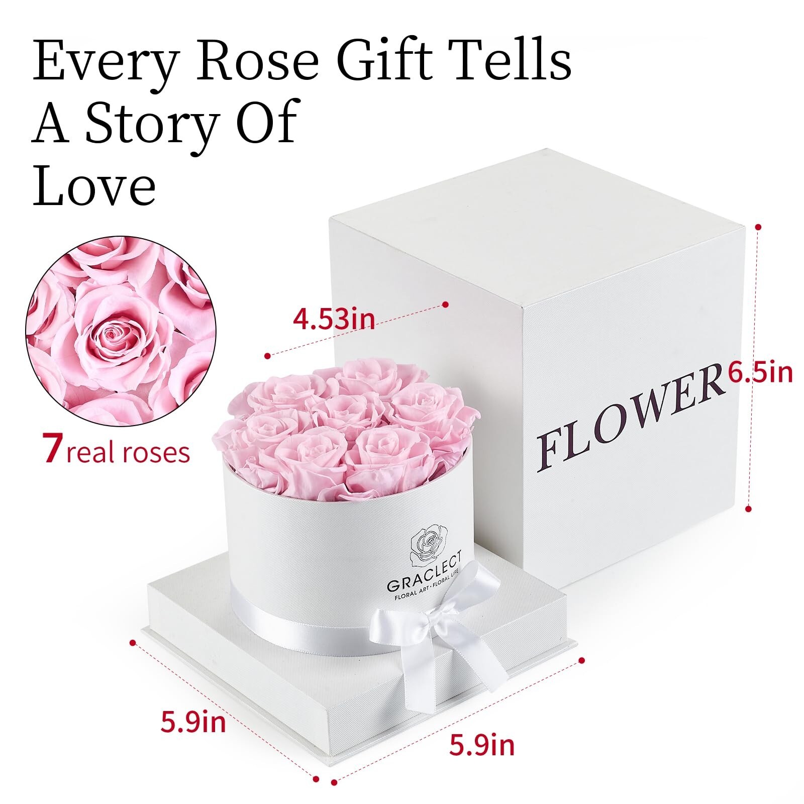 7-Piece Preserved Roses in a Box for Delivery Prime – Forever Flowers – Immor…