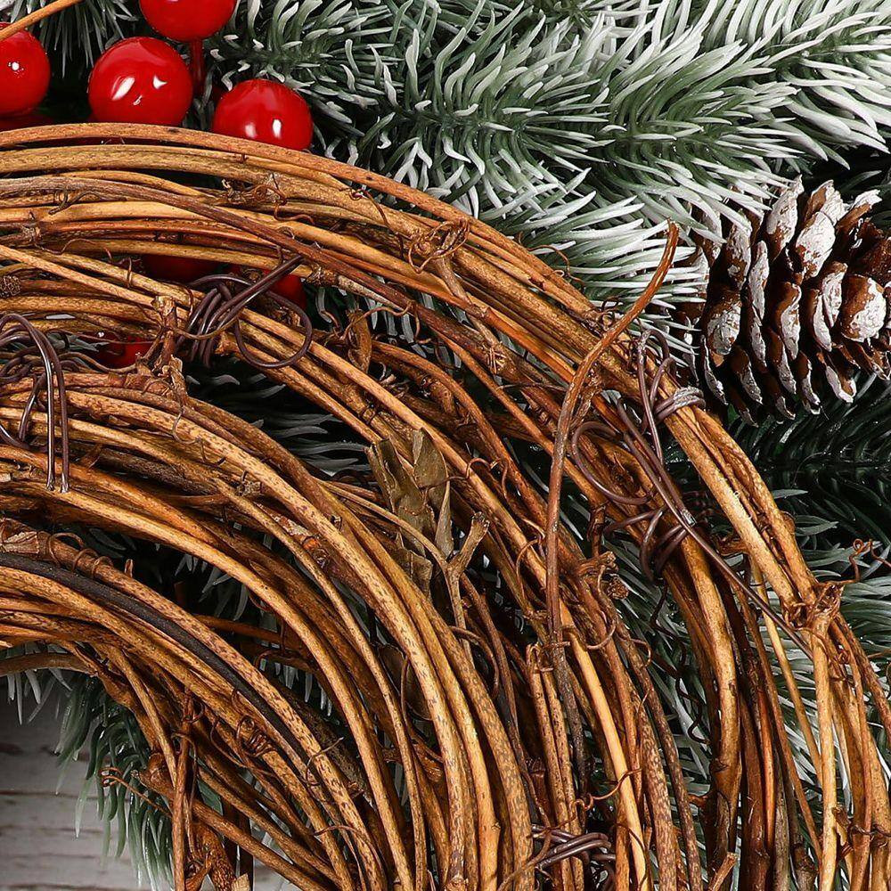 0.39 In. Natural Grapevine Artificial Vine Garland 15.7 Ft. Brown Decorative for