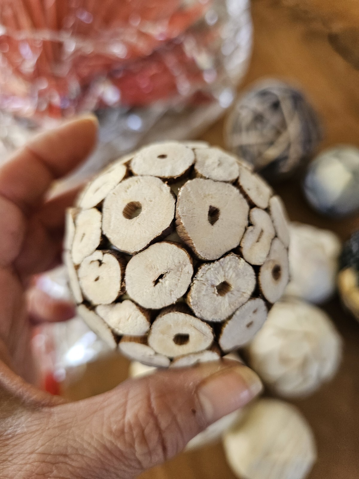 Natural Palm Leaf Branches Organic Orb Vessel Filler Bundle