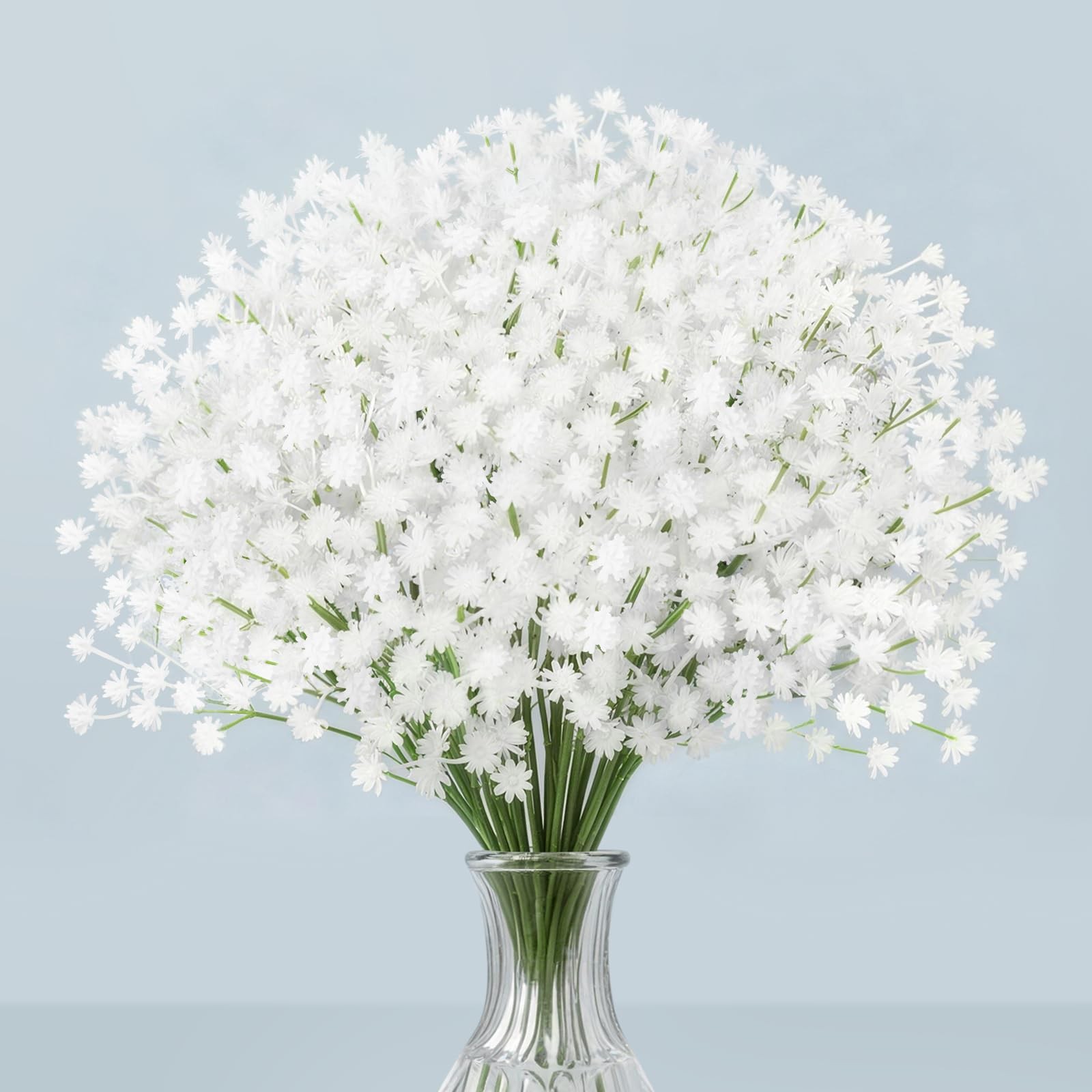 15 PCS White Baby Breath Artificial Flowers Real Touch Faux Gypsophila Decor