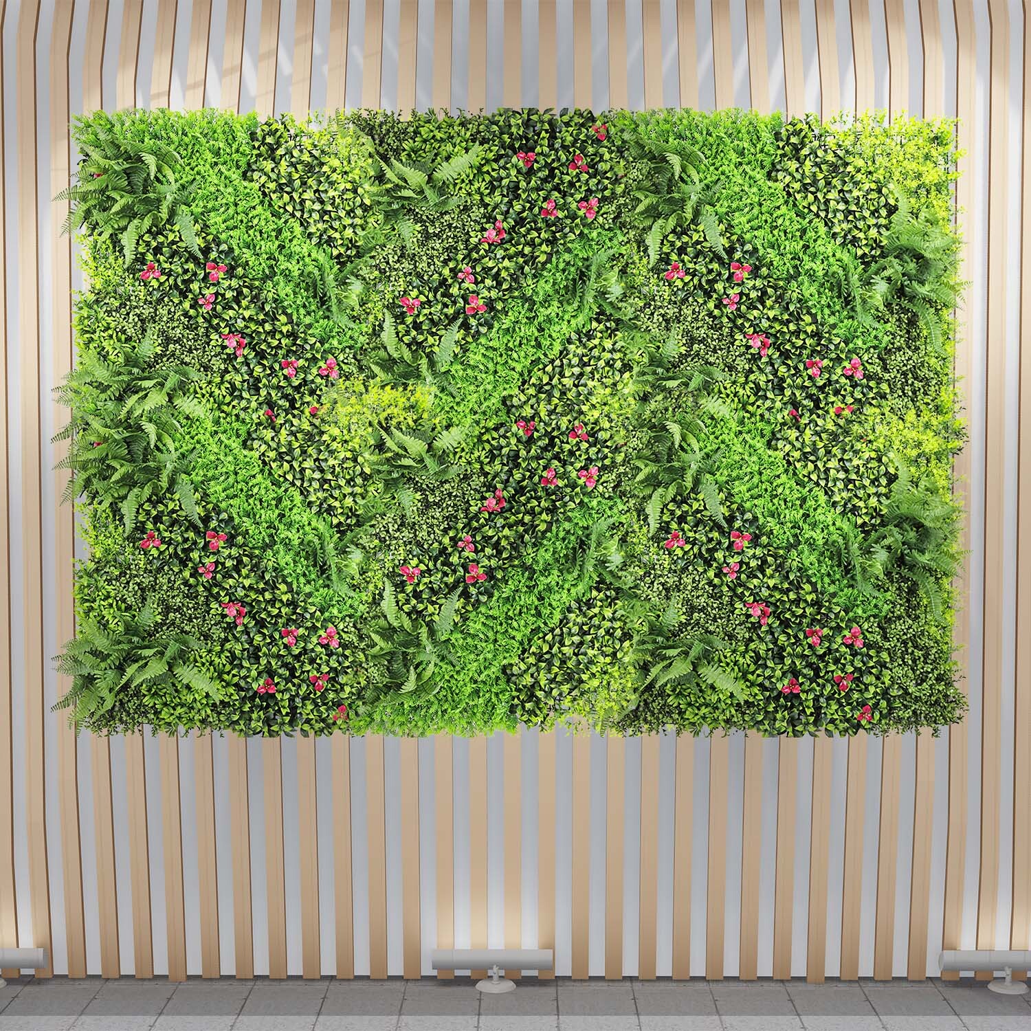 40″ Artificial Mix 3D Leaf Mat Wall Hedge Decor Privacy Fence Panel Grass # 09