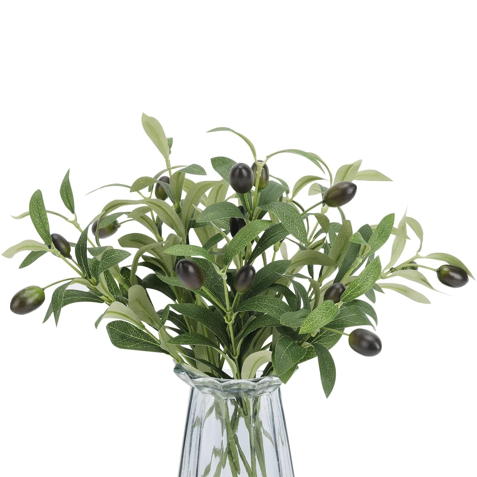 10pcs Faux Olive Leaves Stems 10â€ Tall Artificial Plants Olive Tree Branches