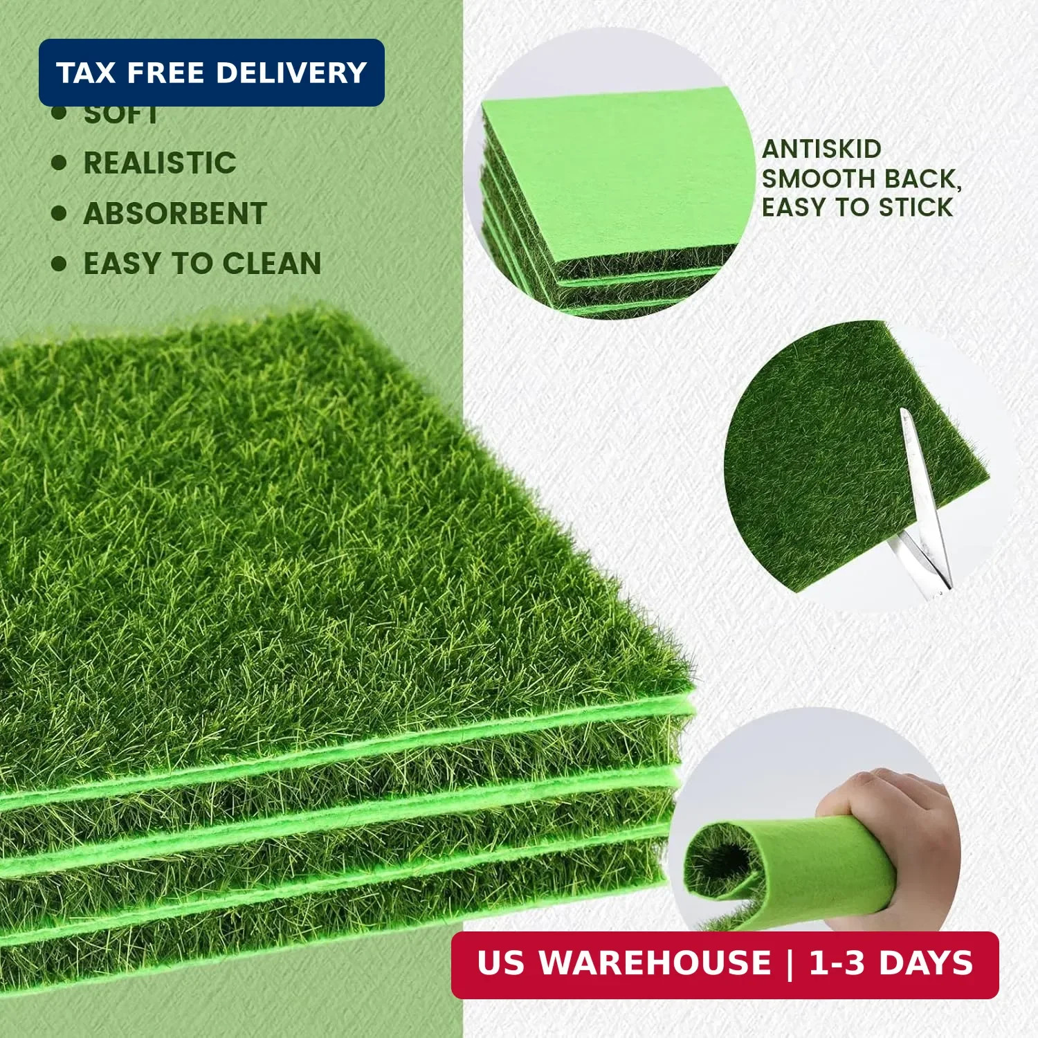 Shindel 10 Packs 6″ x 6″ Fake Grass Decor, Artificial Grass for Crafts, Fairy Ga