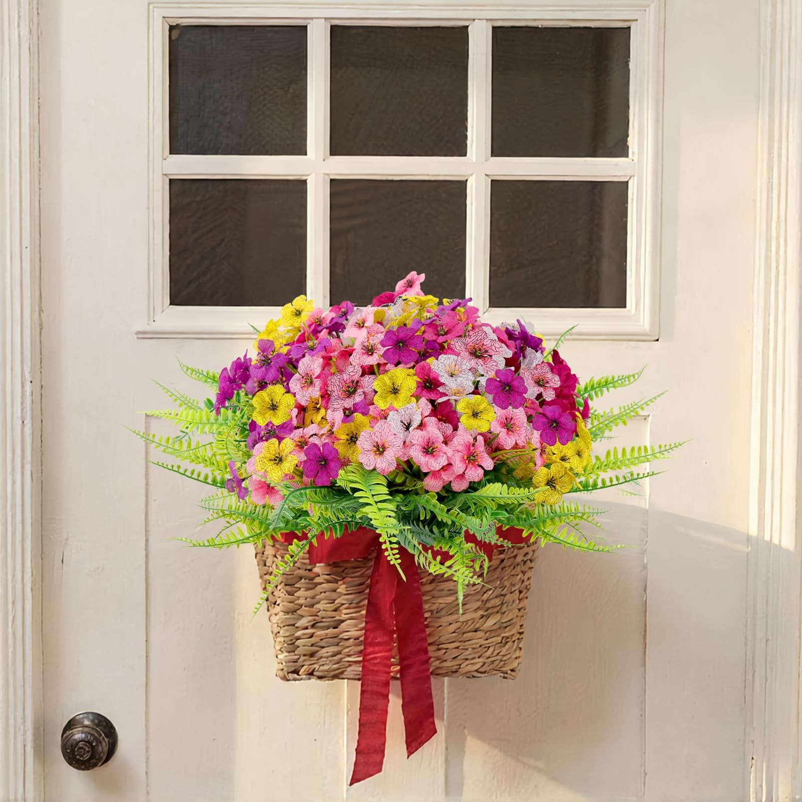 24 Bundles Artificial Flowers for Outdoor, UV Resistant Fake Flowers No Fade …