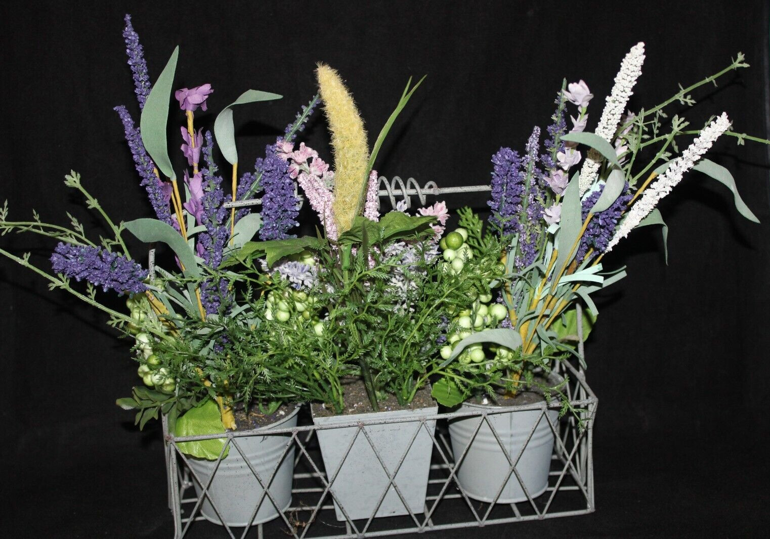 Mixed Artificial Succulent Arrangement in Metal Planter