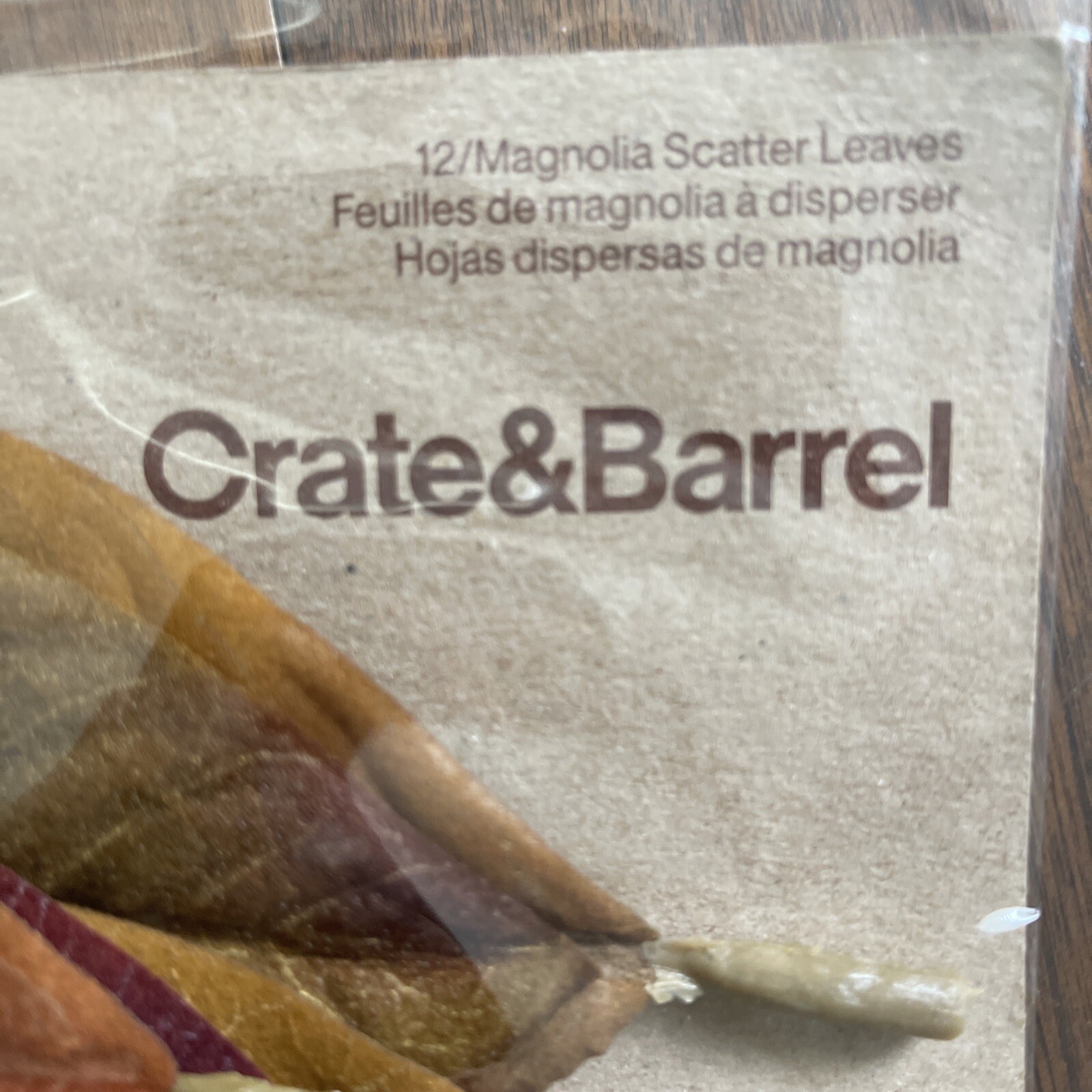 NIP 4 Crate & Barrel Set 12 Magnolia Scatter Leaves Fall Autumn Thanksgiving