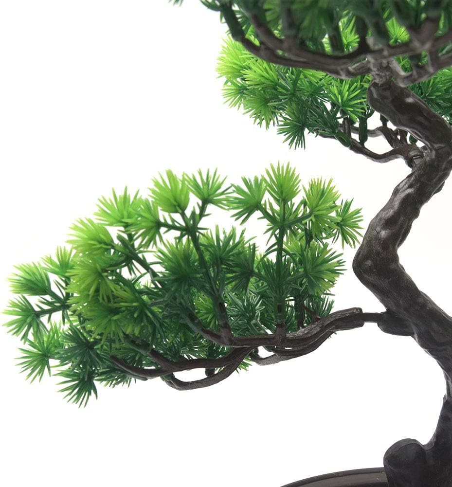 KOET Artificial Bonsai Pine Tree, 11Inch Faux Potted Plant Desk Display 2