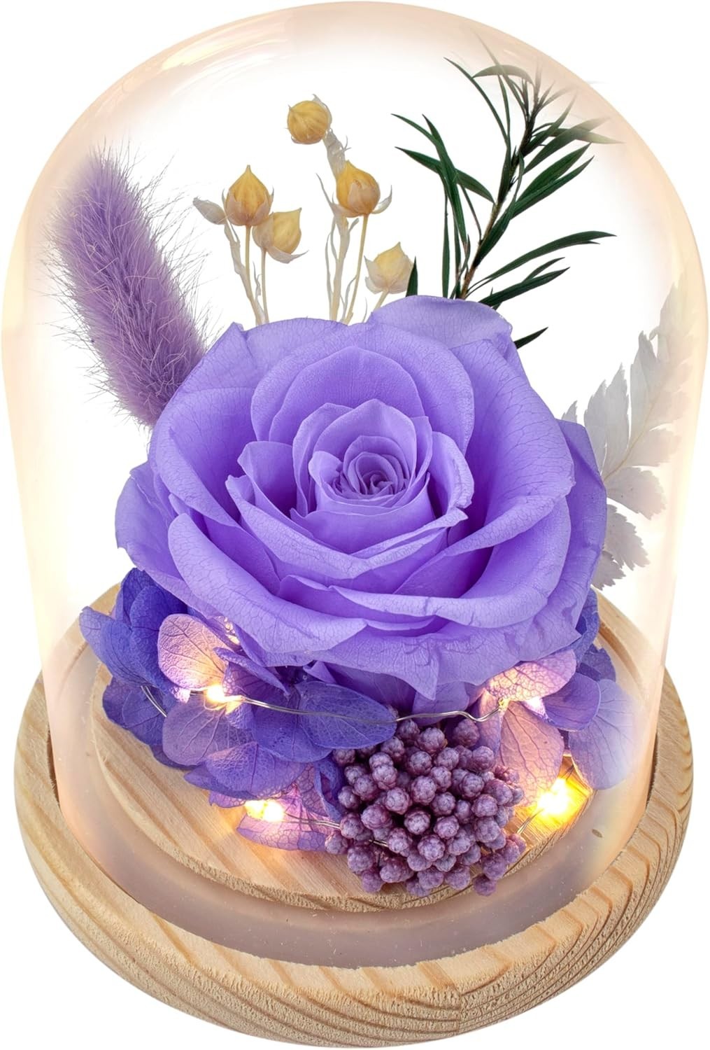 Preserved Roses & Fresh Flowers Bouquet – Gift for Women,Roses That Last Forever