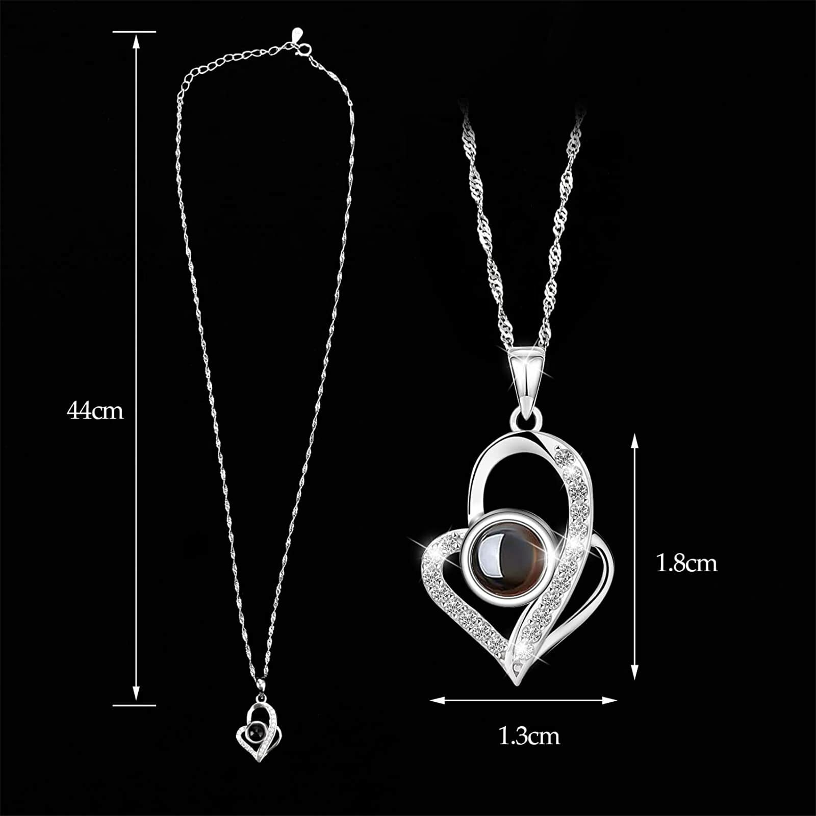 Diamonds Preserved Rose + Necklace 925 Sterling Silver