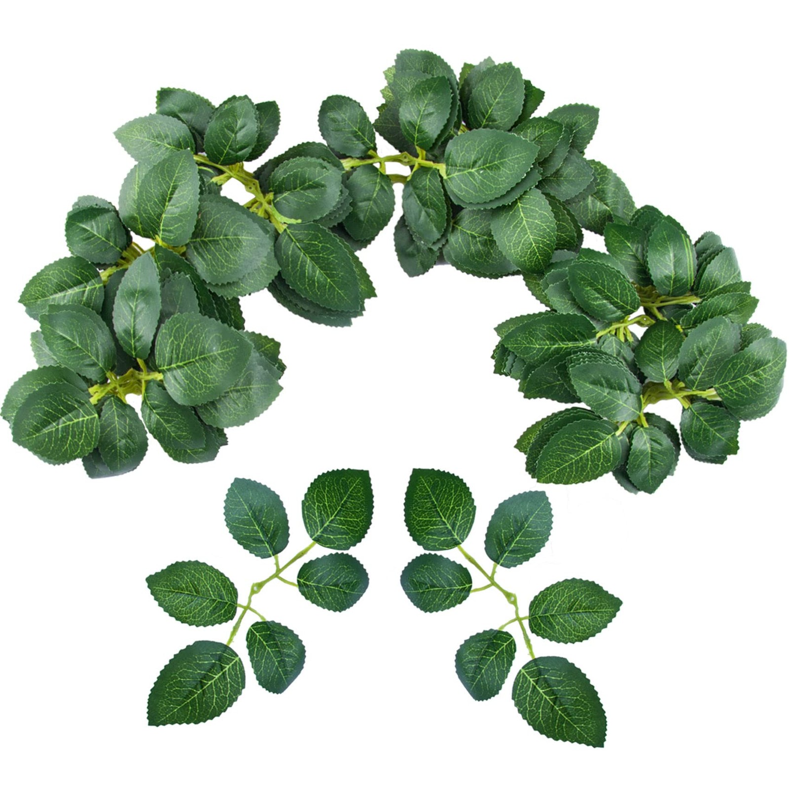 60pcs Bulk Rose Leaves Artificial Greenery Fake Rose Flower Leaves for DIY We…