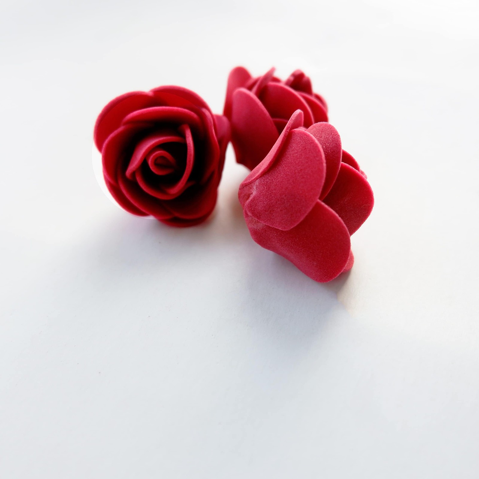100 PCS Foam Flowers Artificial Roses for Crafts 3.5cm/1.38in Burgundy DIY