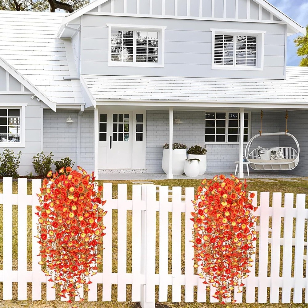77 25cm Artificial Eucalyptus Vine with Morning Glory for Mantel Decor