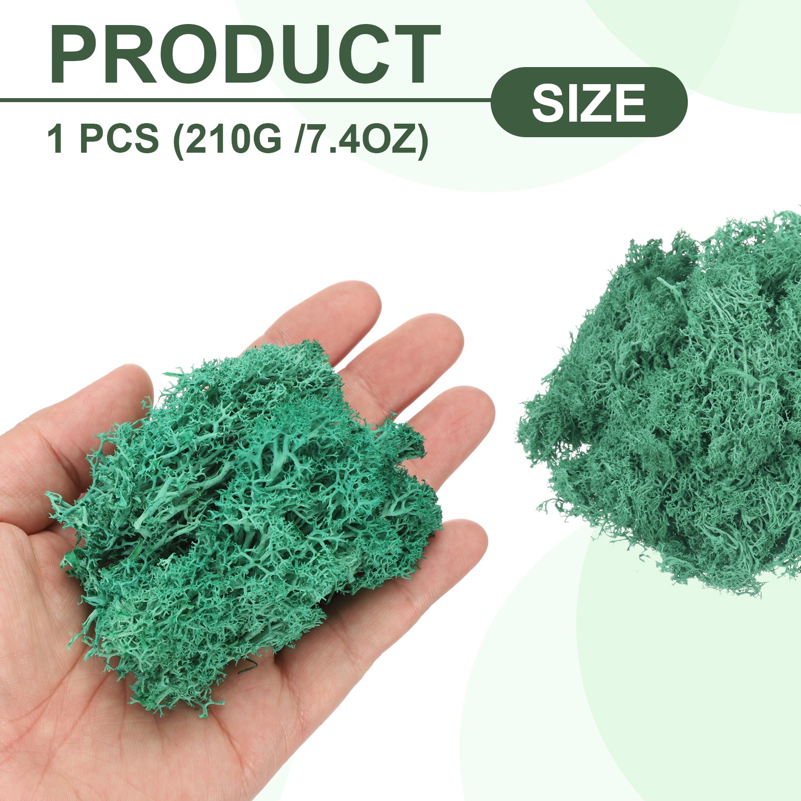 7.4oz Preserved Reindeer Moss, Teal Green Decorative Artificial Fake Moss