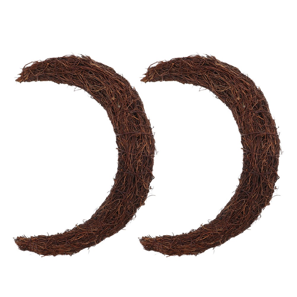 2 PCS Natural Rattan Vine Ring Branch Garland Twig Wreath Grapevine