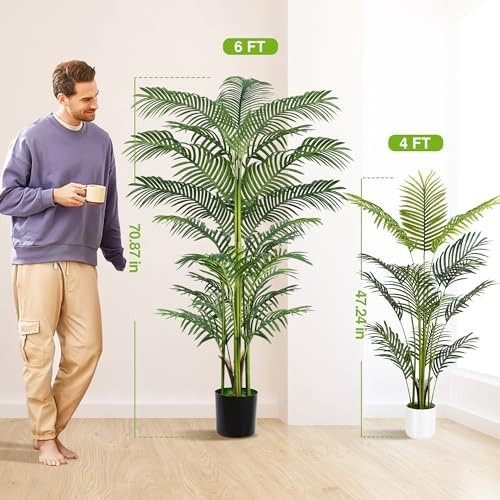Artificial Palm Tree 6FT, Suntee Faux Plants Indoor and Outdoor 2 Pack, Tall …