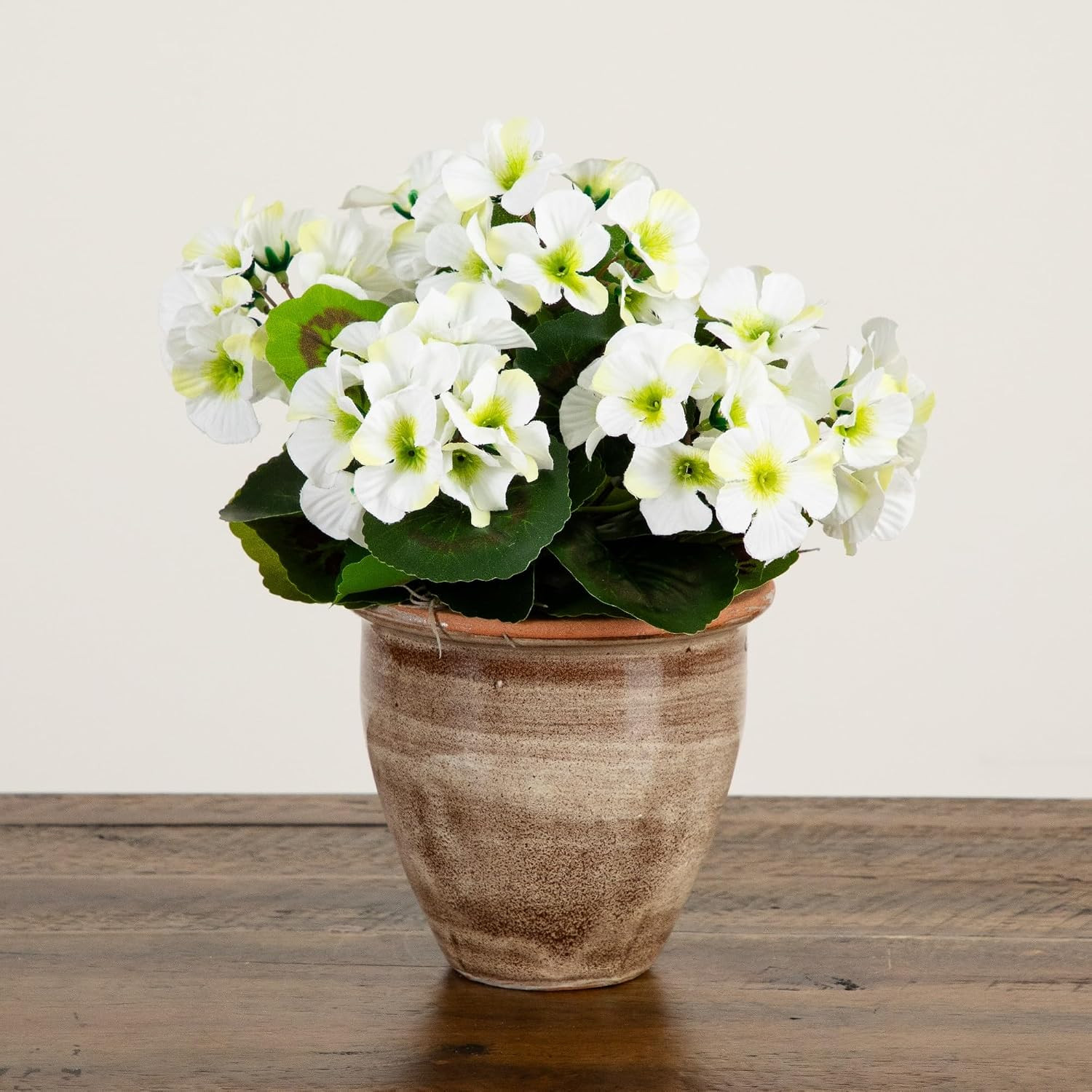 11″ UV Resistant Artificial Geranium in Stylish Ceramic Planter for Any Space