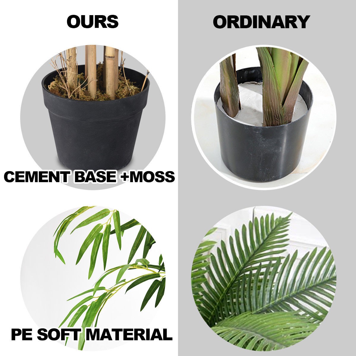 5 Ft Artificial Bamboo Silk Tree Green Indoor-Outdoor Home Decorative Planter