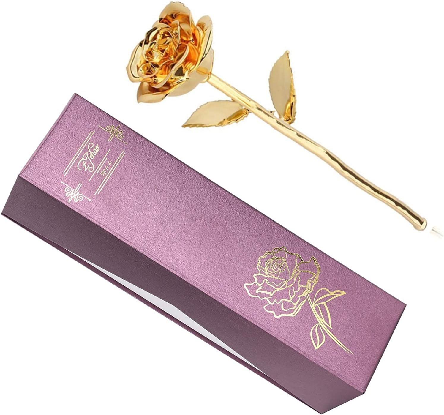 24K Gold Rose for Her, Eternal Love Real Golden Plated Preserved Eternal Rose Fl
