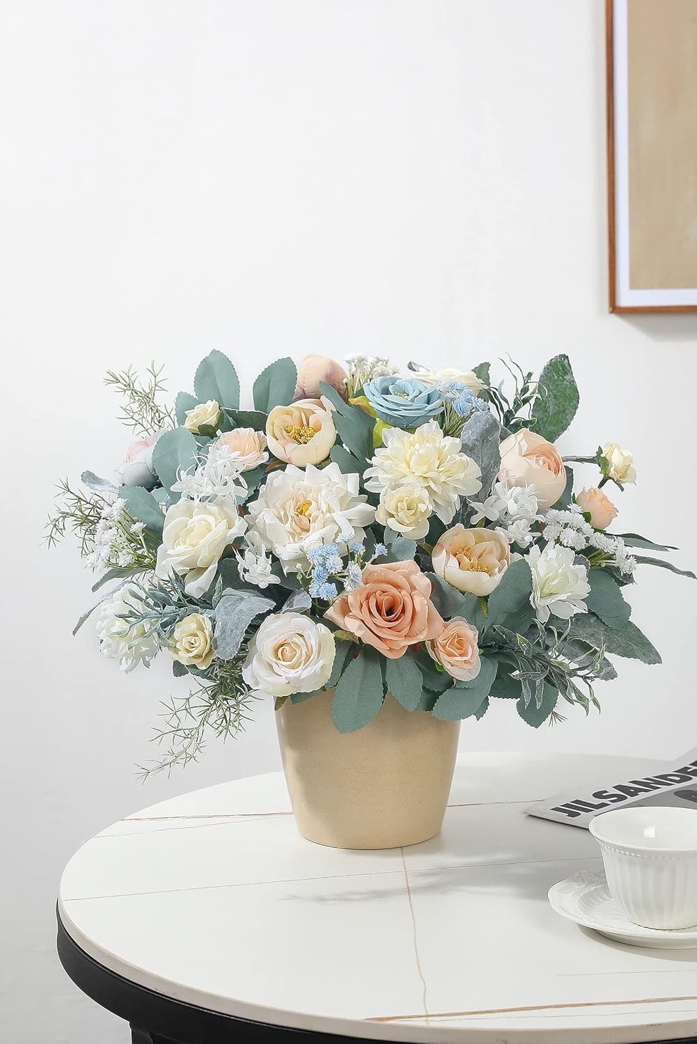 Luxurious Faux Flower Box Set: DIY Bouquets & Centerpieces in Elegant Kraft Box