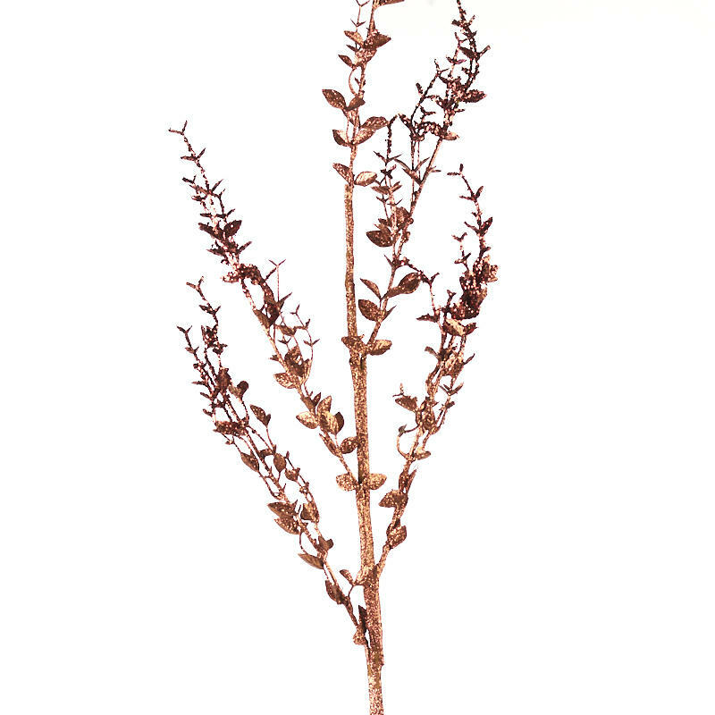 Factory Direct Craft Brown Glittered Artificial Leaf Sprays | 2 Sprays