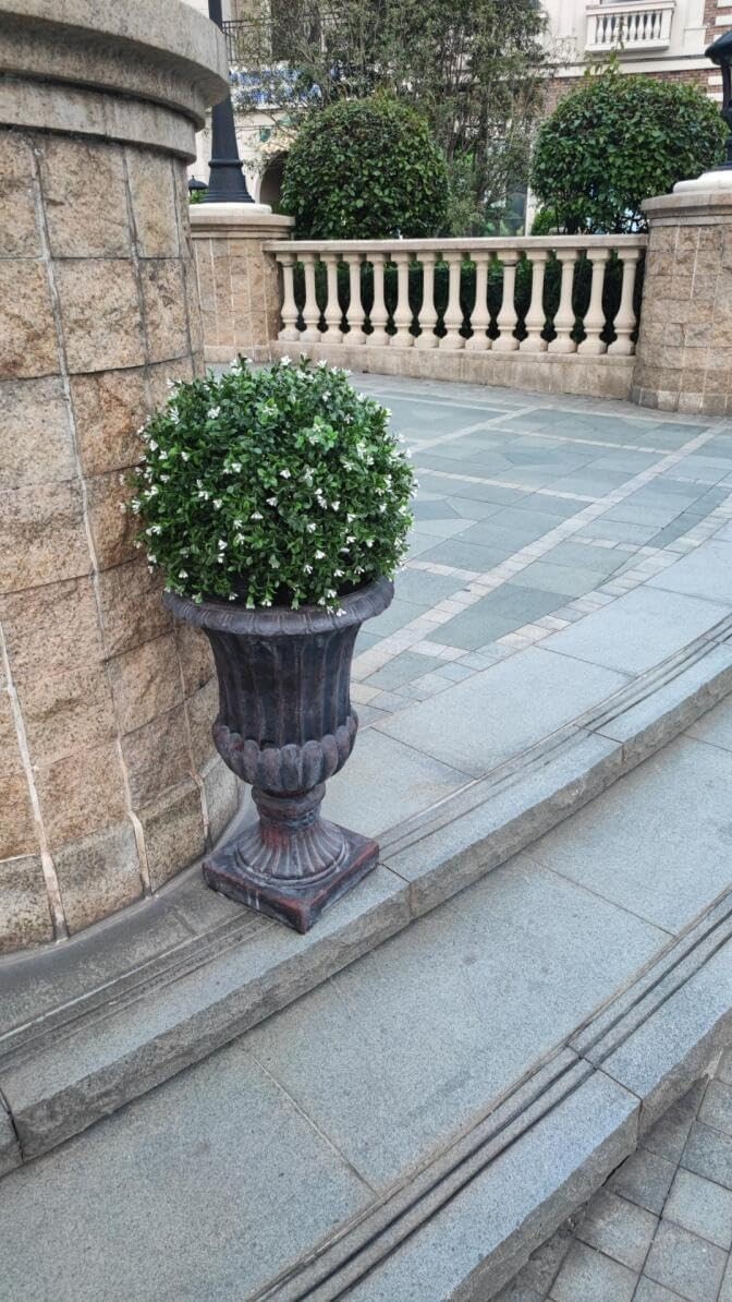 ALL SEASON GREEN Boxwood Ball Shaped Artificial Topiary Potted Plant Outdoor Set