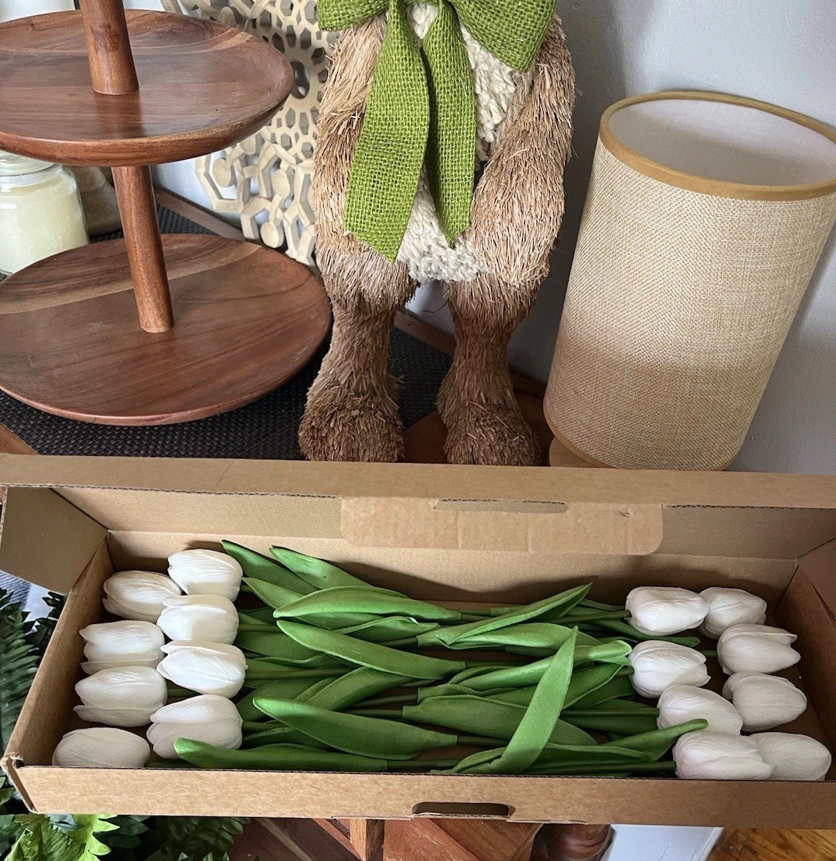 Beautiful White Faux Tulips, 16 Count. Any Occasion. Brand New In Box