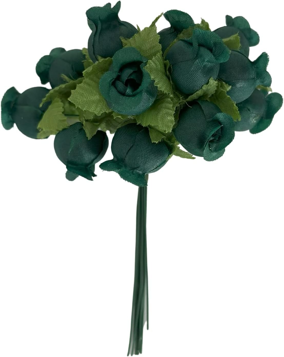 Hunter Green Artificial Silk Flower Roses – 12 Bouquets 12 Rosebuds 144 Total