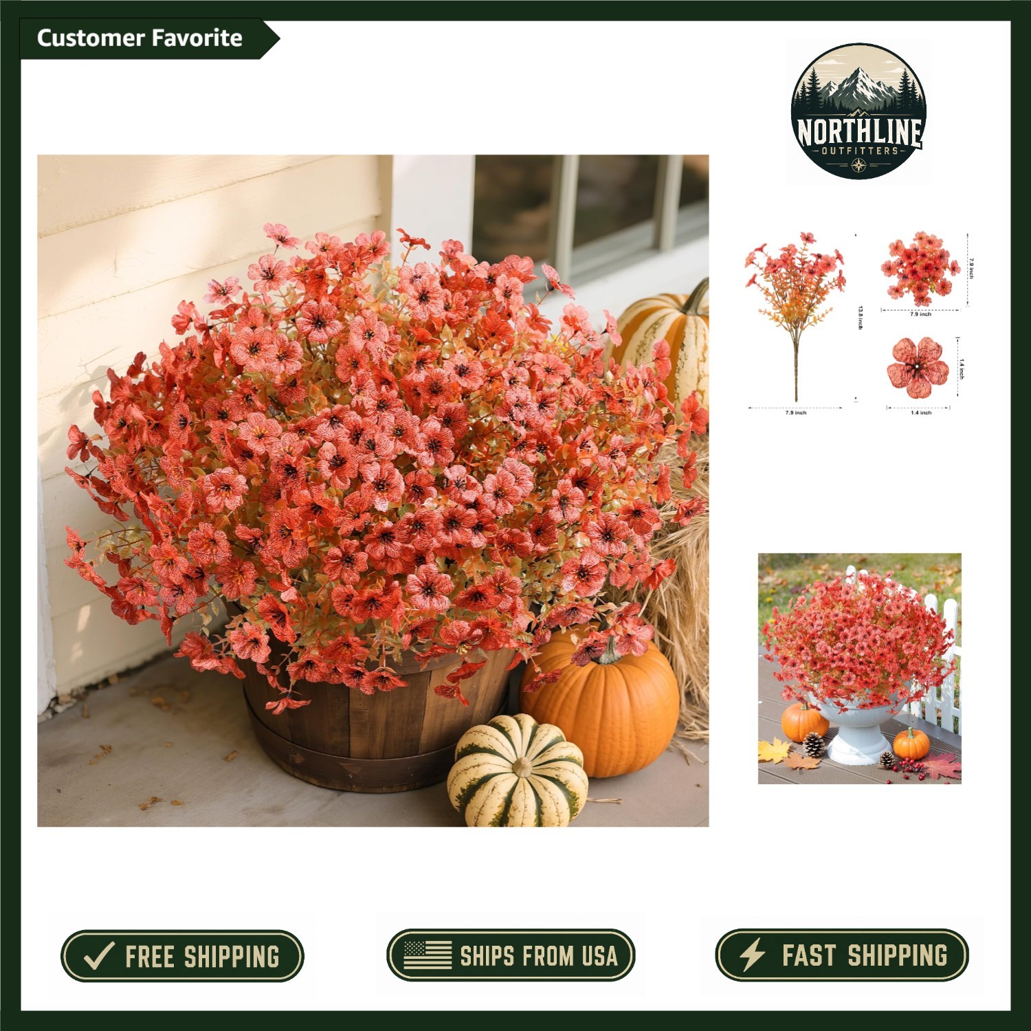Low Maintenance 12 Pack of Artificial Mums – Autumn Outdoor Décor Essentials