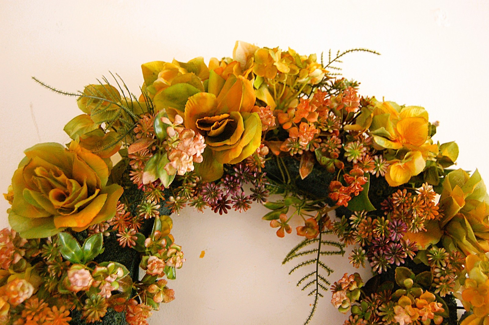Orange & Green Tuscan Style Floral Wreath – JaNice Interiors Botanicals