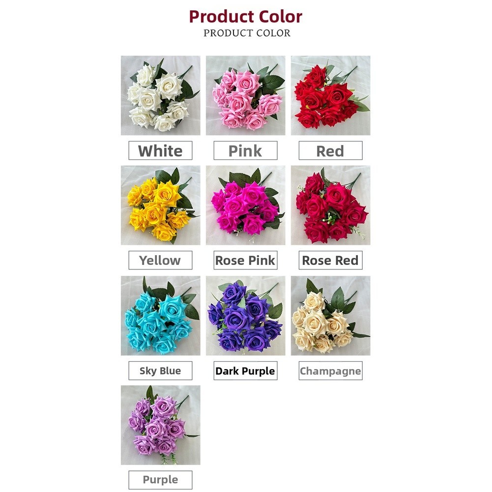Artificial Silk Bouquet for Wedding For Hotel Decor Velvet Flowers 35cm